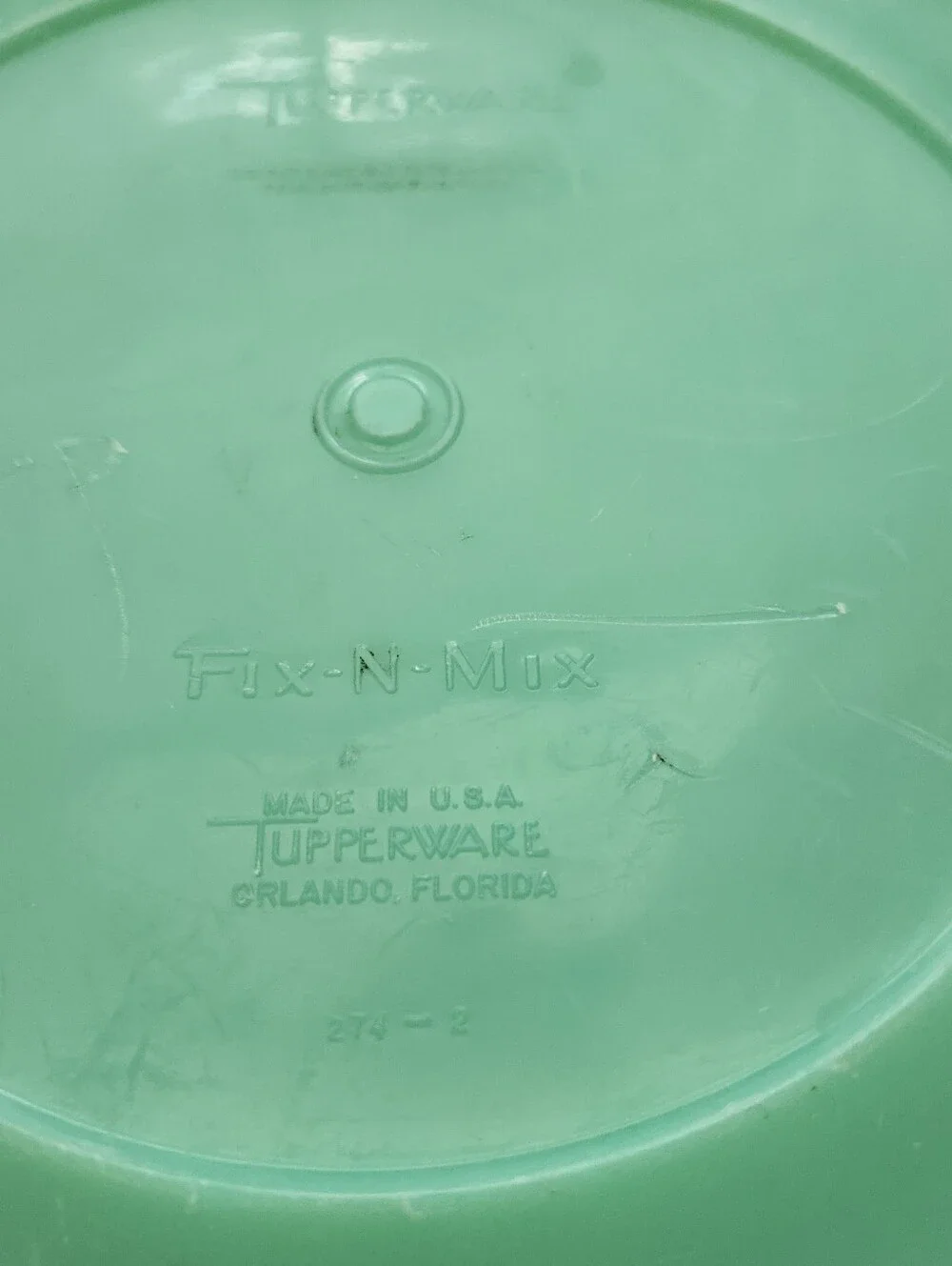 Vintage Tupperware 26 Cup Fix N Mix Large Bowl Container 274 Jadeite w Lid 224